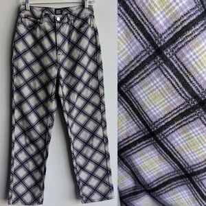 BDG Slim Straight Plaid Denim Pants